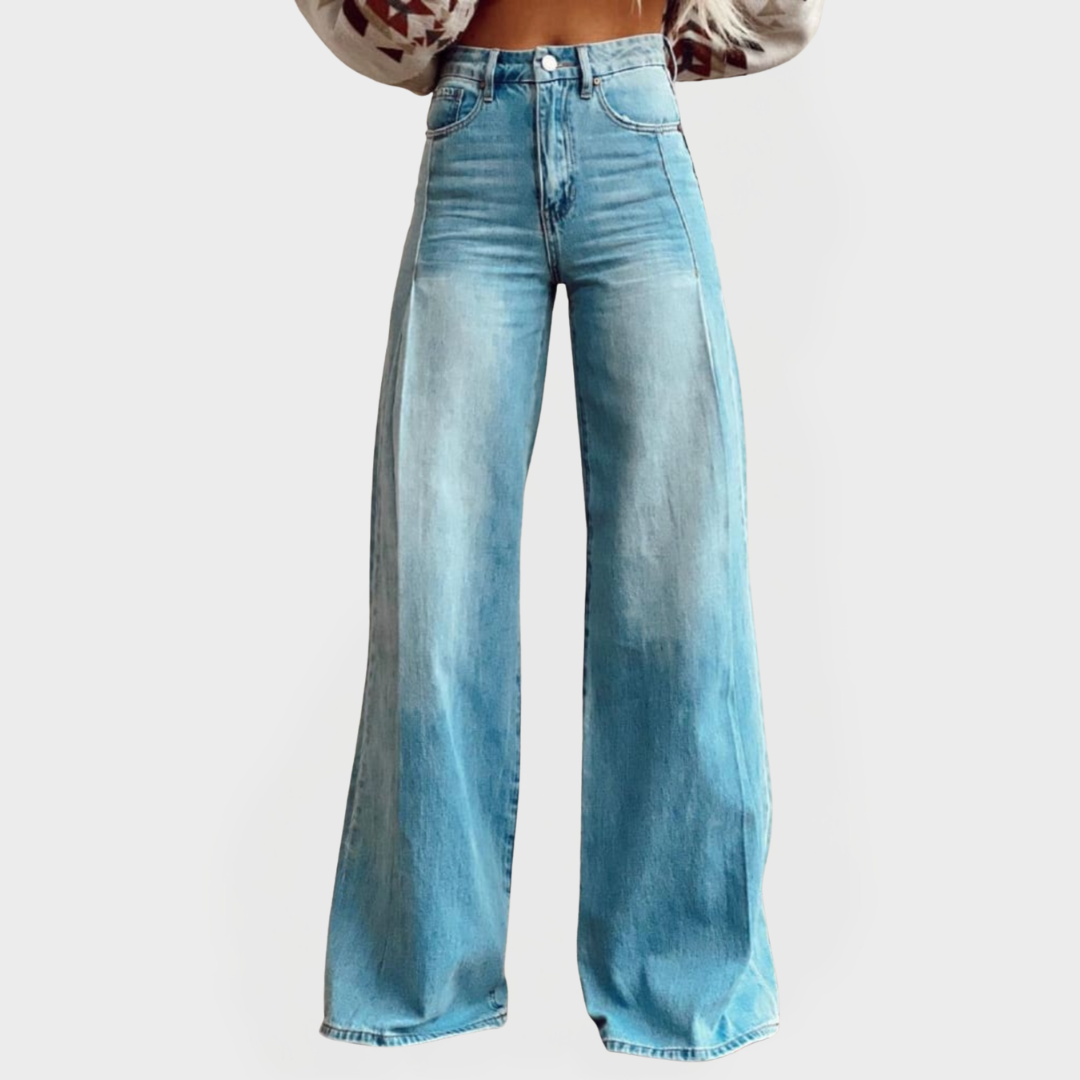 Pantalón de Jeans Elegante con Piernas Anchas