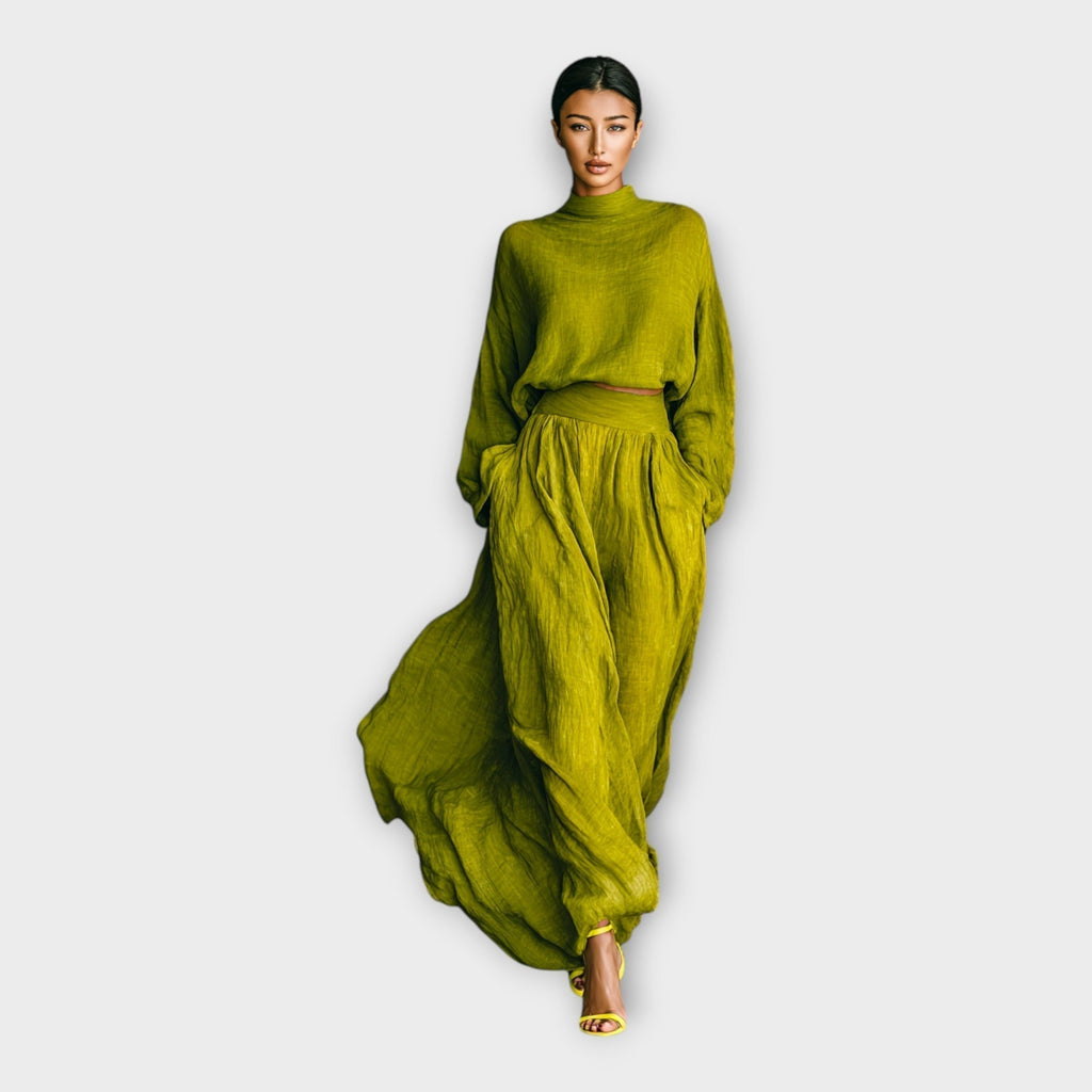 Conjunto de punto con elegancia etérea