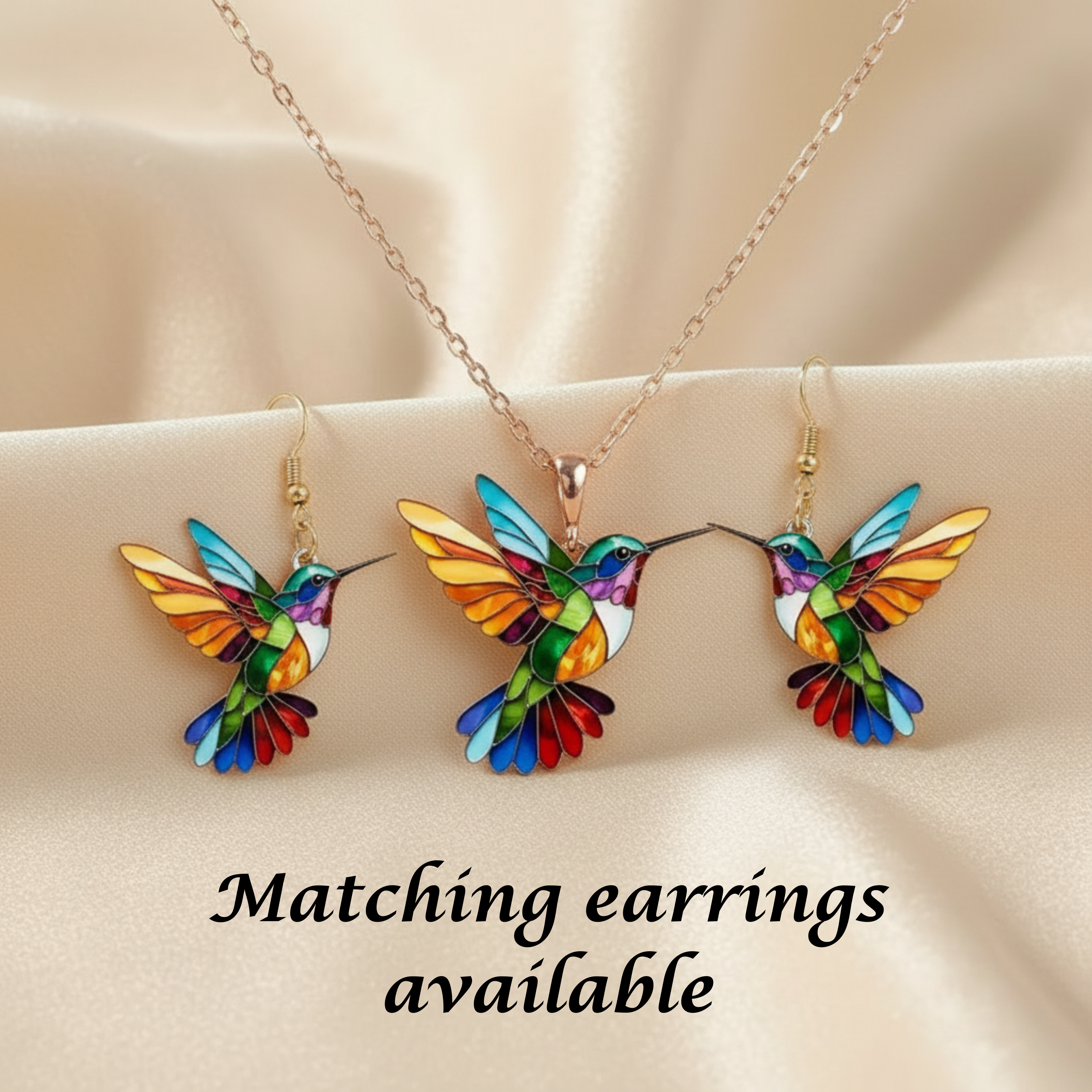 Collar de Colibrí Arcoíris - "La Alegría Toma Vuelo" Colgante Declarativo