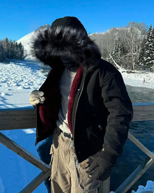 Abrigos con capucha y forro de piel sintética