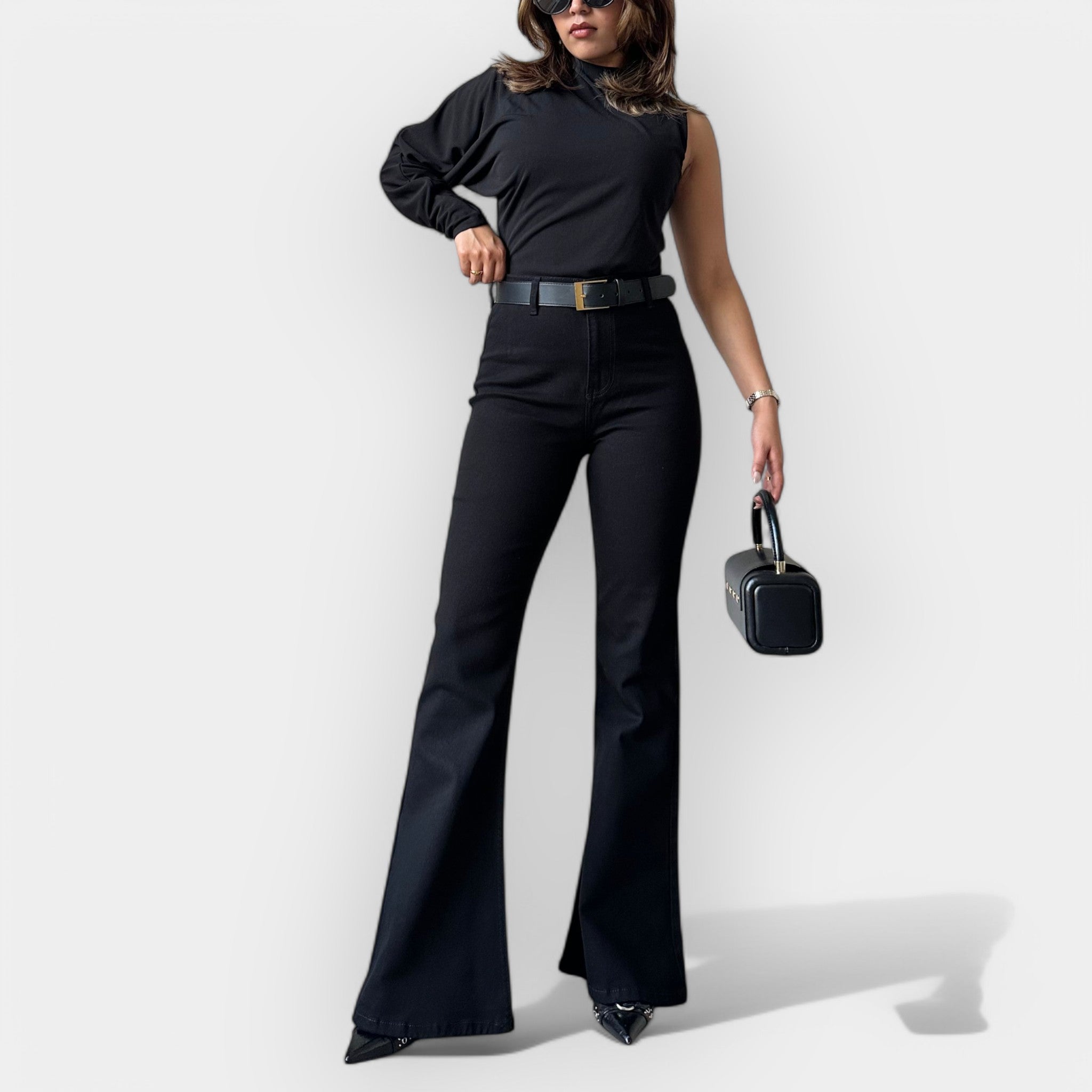 Jeans Flare de Cintura Alta