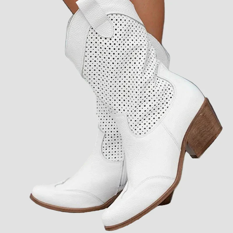 Xenia - Botas Vaqueras Modernas de Jean con Cremallera Lateral