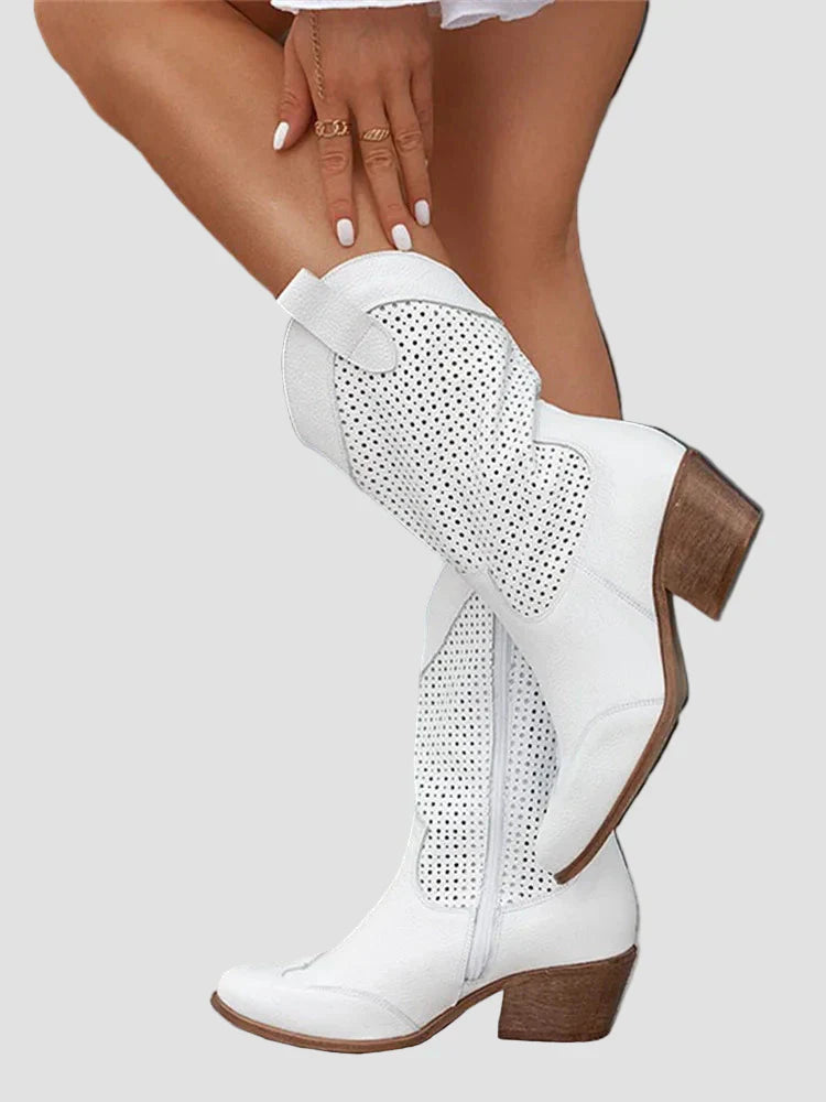 Xenia - Botas Vaqueras Modernas de Jean con Cremallera Lateral