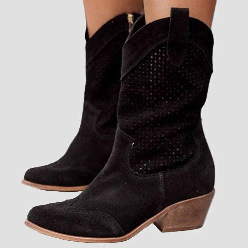 Xenia - Botas Vaqueras Modernas de Jean con Cremallera Lateral