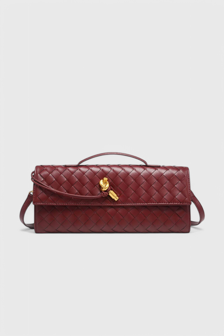 Bolso Clutch Melanie con Detalle de Nudo Dorado