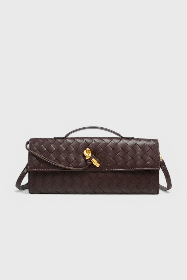 Bolso Clutch Melanie con Detalle de Nudo Dorado