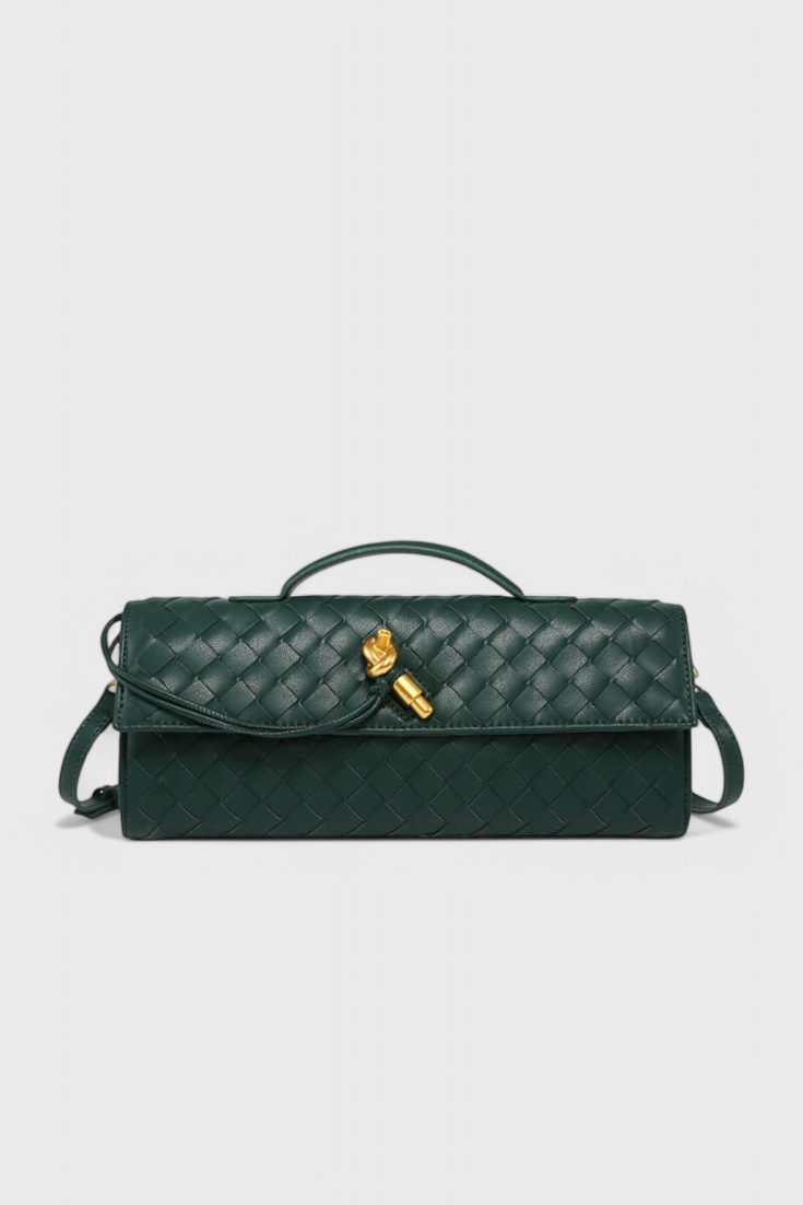 Bolso Clutch Melanie con Detalle de Nudo Dorado