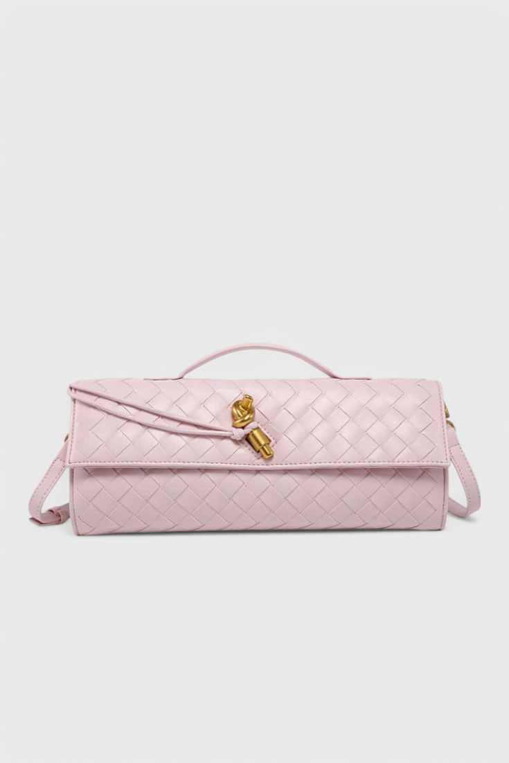 Bolso Clutch Melanie con Detalle de Nudo Dorado
