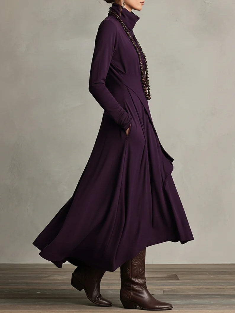 Alma | Vestido largo asimétrico con cuello alto