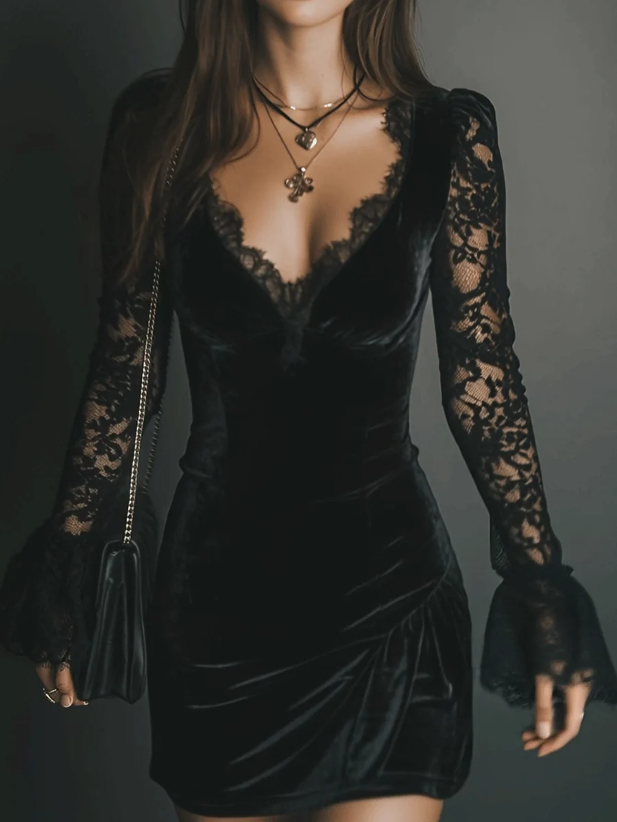 Euthalia - Vestido mini de terciopelo