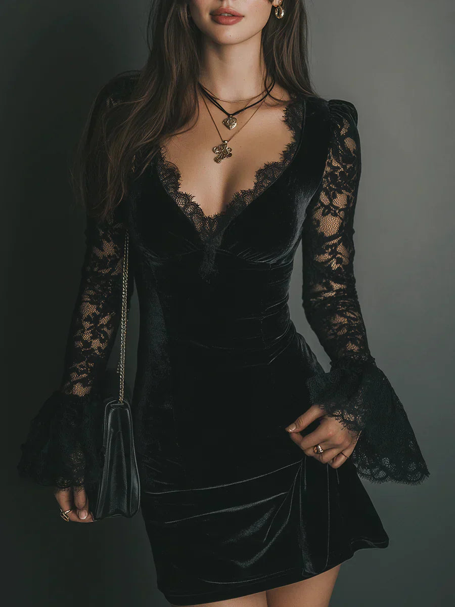 Euthalia - Vestido mini de terciopelo