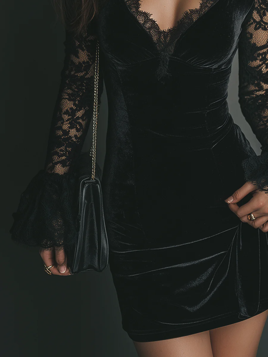 Euthalia - Vestido mini de terciopelo