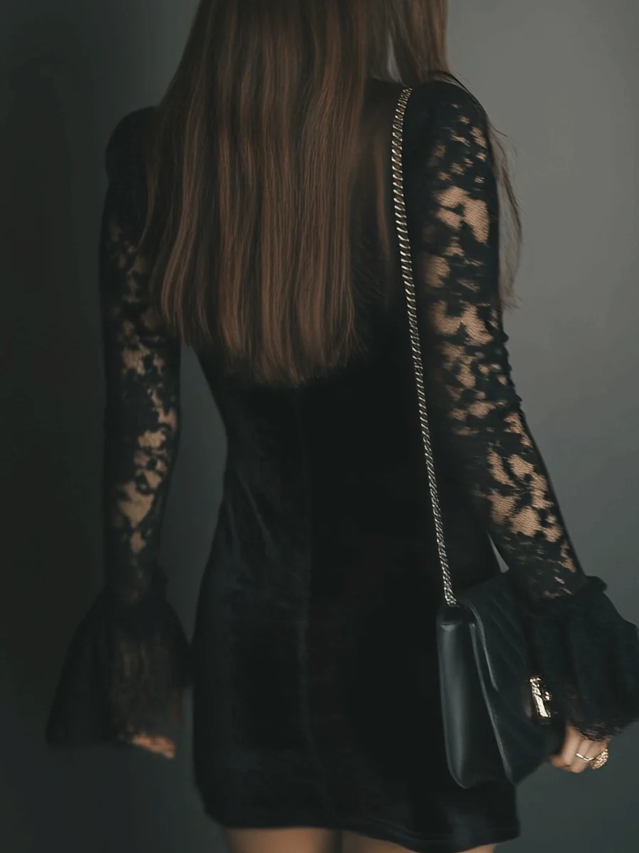 Euthalia - Vestido mini de terciopelo