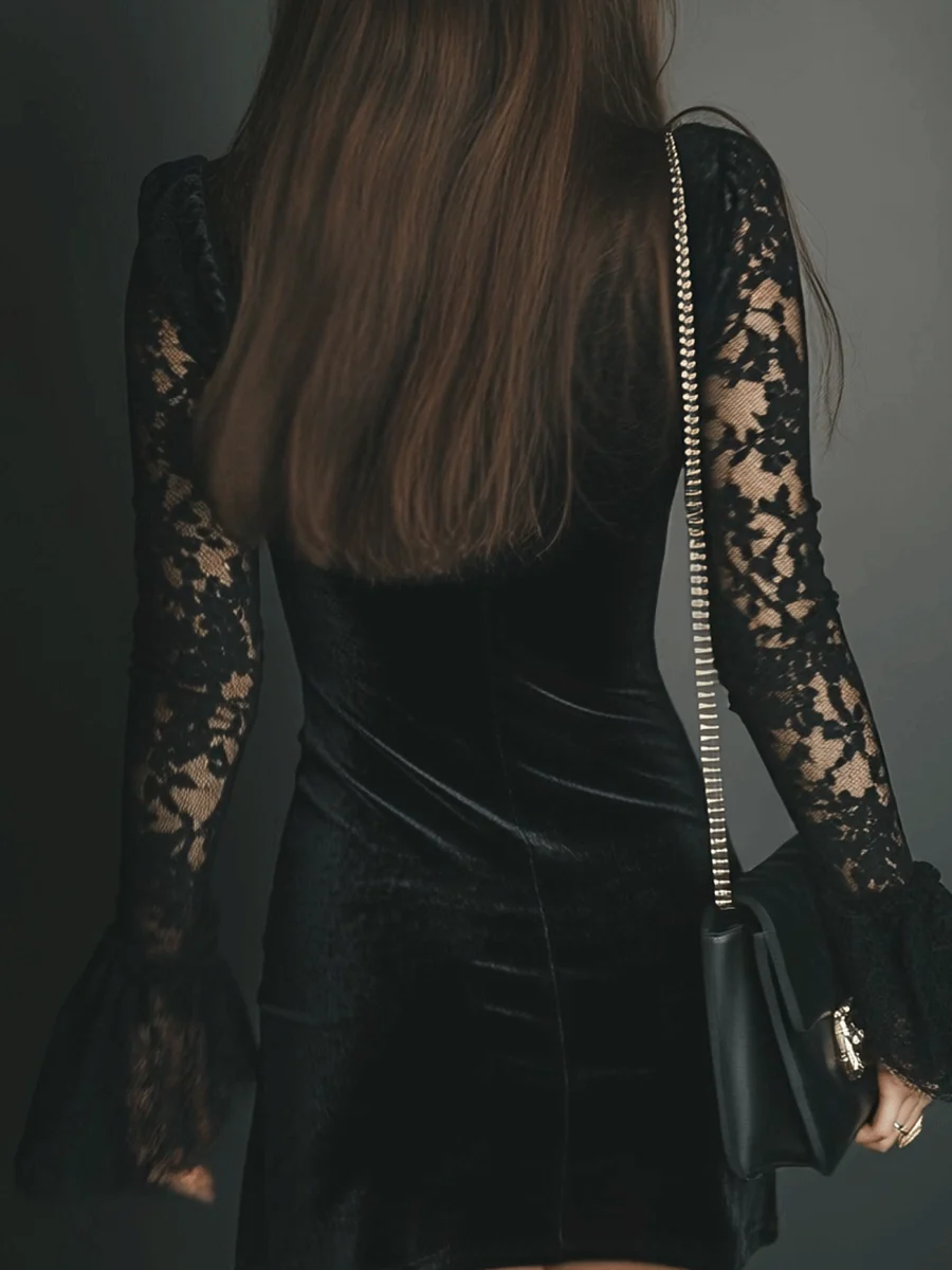Euthalia - Vestido mini de terciopelo