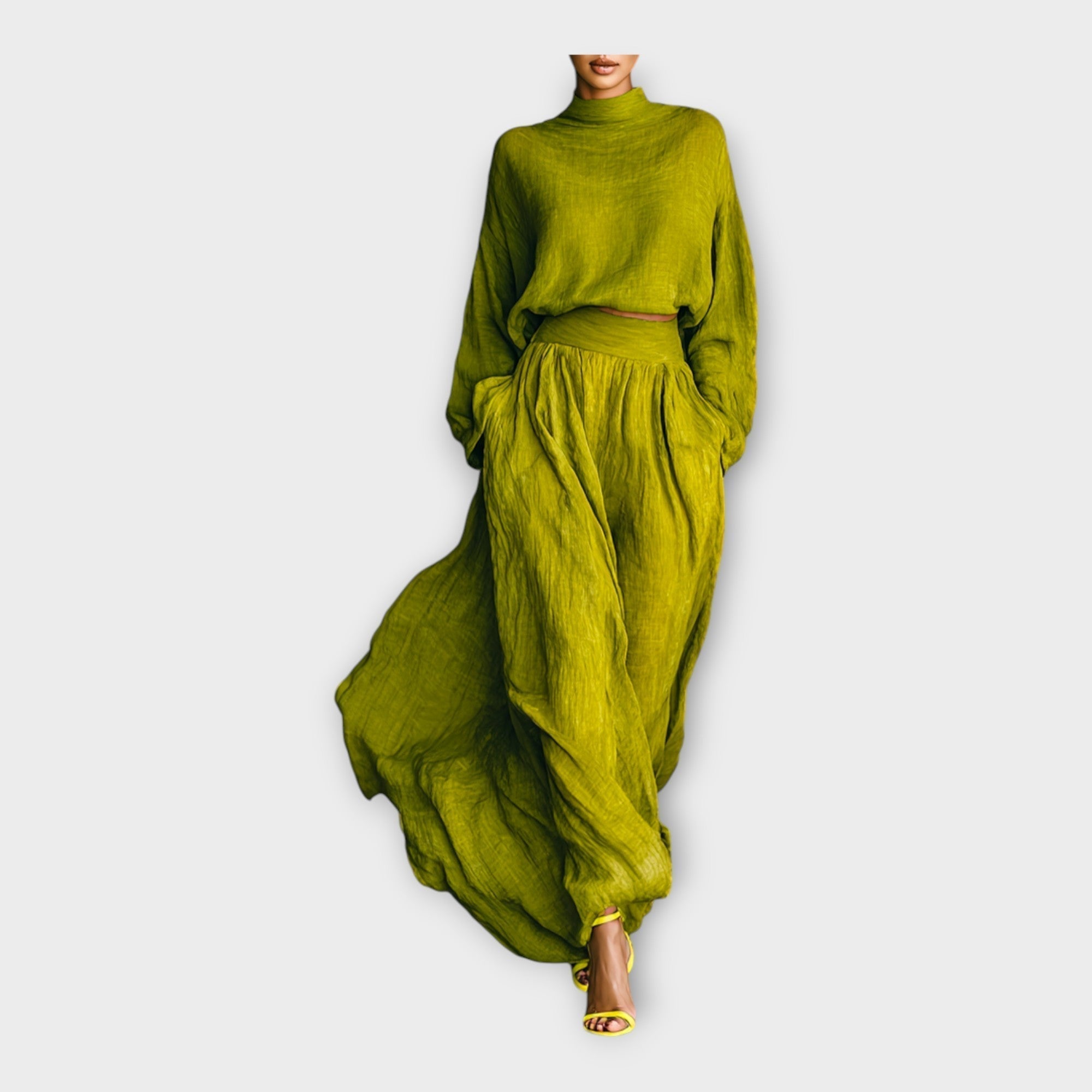 Conjunto de punto con elegancia etérea