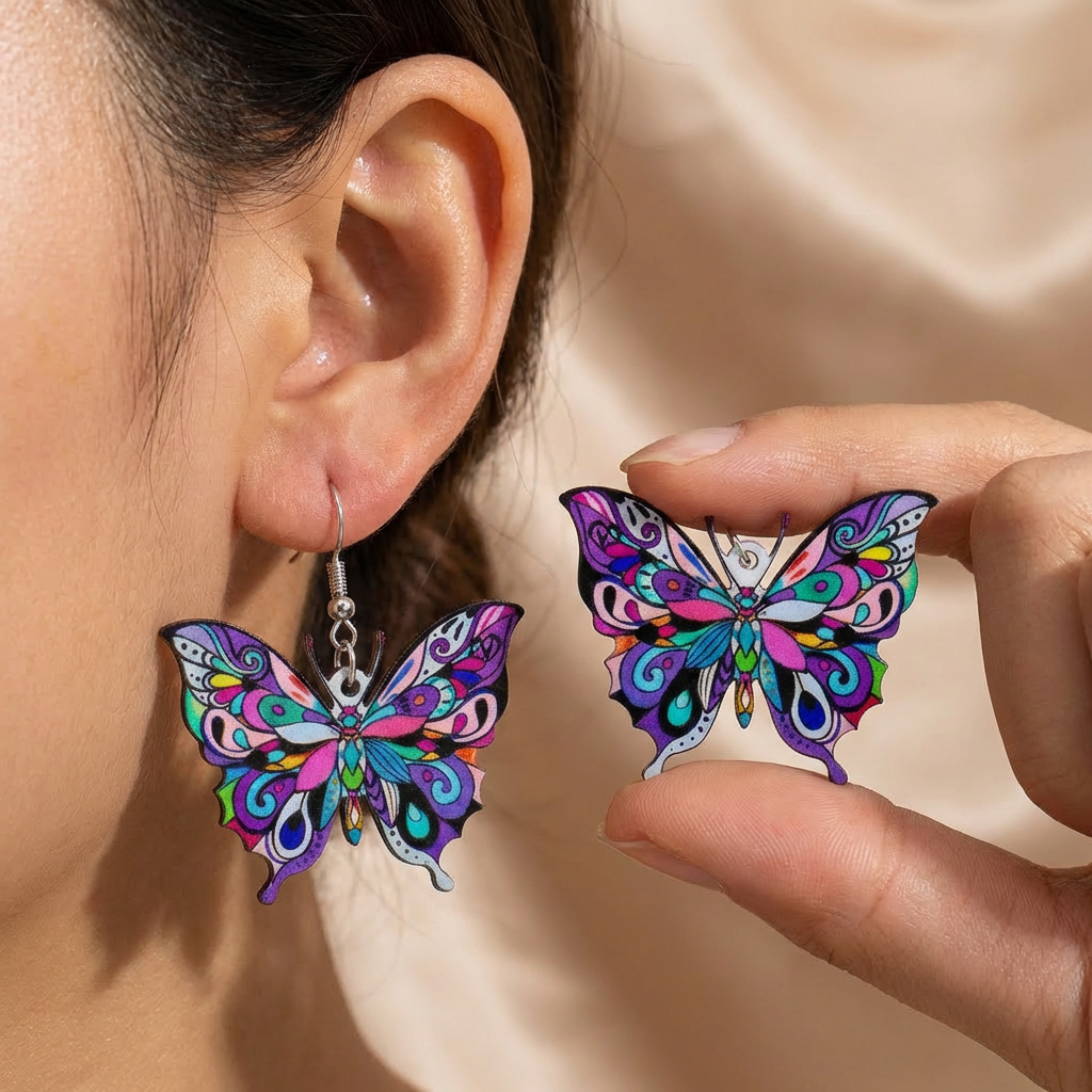 Pendientes de Mariposa Coloridos para Mujeres