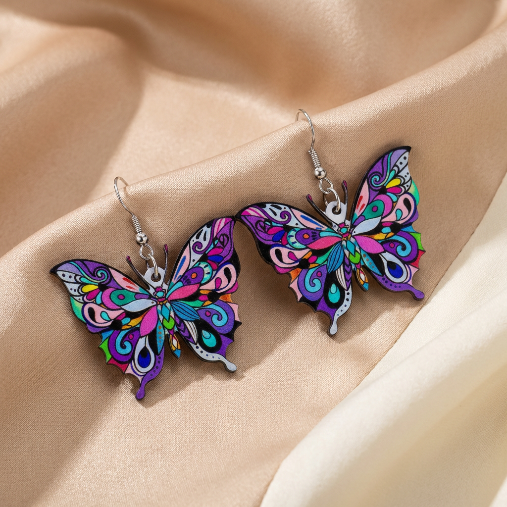 Pendientes de Mariposa Coloridos para Mujeres