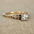 Ana | Anillo de Oro Fino con Zirconitas Vintage