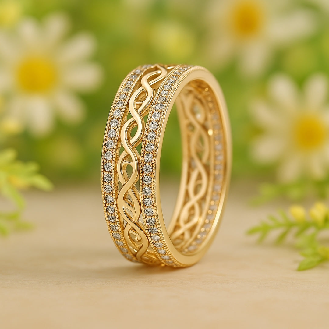 María| Anillo de Oro Brillante Hueco