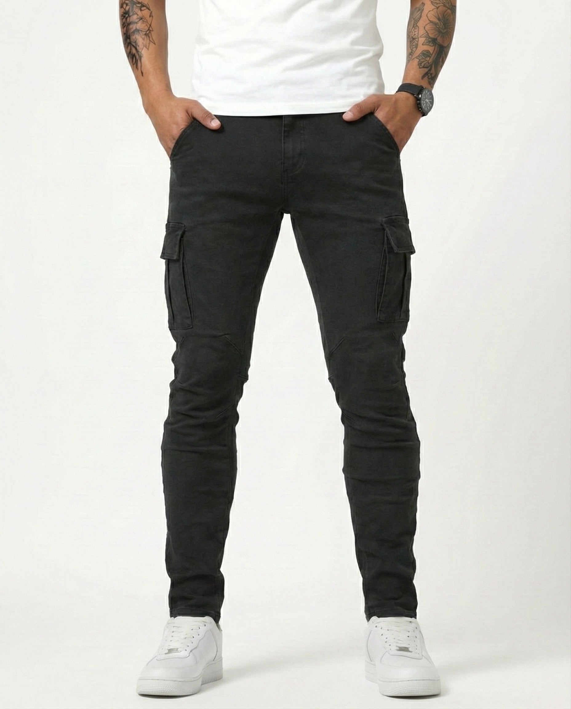 Pantalón Cargo Marino Elástico